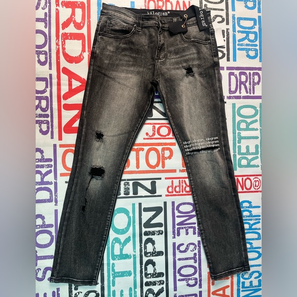 Sz 34 acid wash jeans ripped - Picture 2 of 6